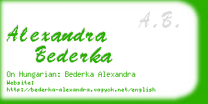 alexandra bederka business card